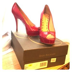 Enzo Angiolini glossy red platforms